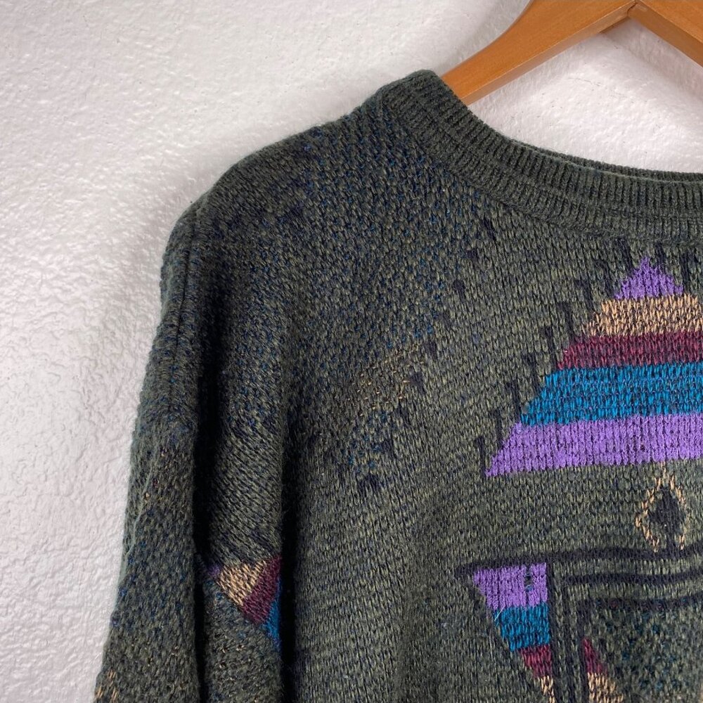 Vtg Jantzen Sweater Men's Multicolor Sz L Oversized Preppy Grunge Pullover - Picture 6 of 11